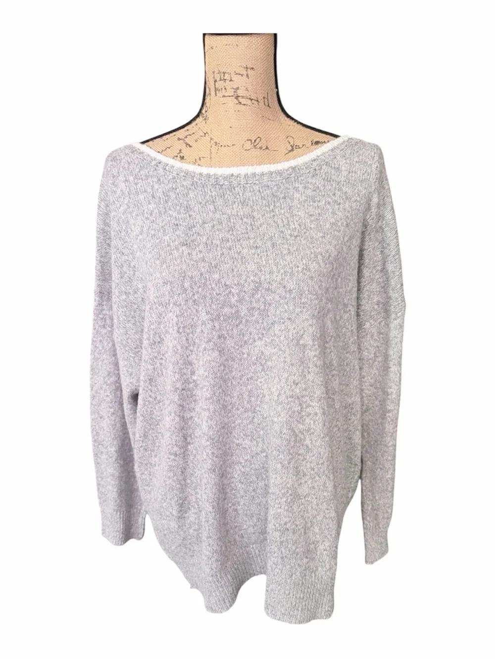 BloomChic Soft Gray Scoop Neck Sweater